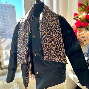Kate Spade Leopard Central Parka reversible Puffer Kate Size M
